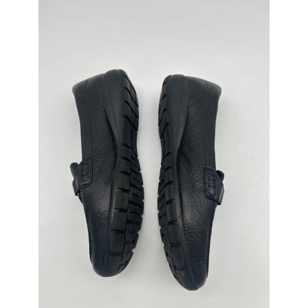 Easy Spirit Seavienta Black Leather Loafers Shoes Size 7.5M Business Casual